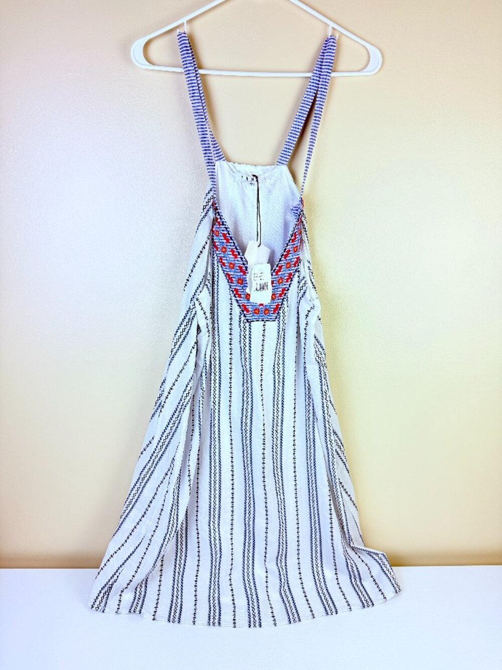 NWT THML Embroidered Striped Sleeveless Dress Size Large